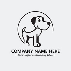 Dog illustration black and white for logo company vector image
