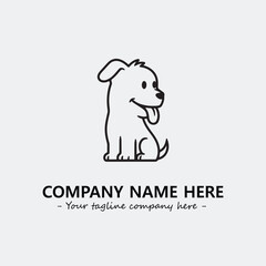 Dog illustration black and white for logo company vector image
