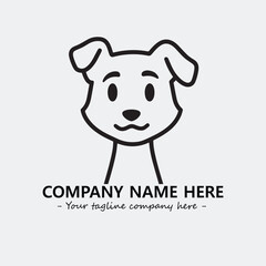 Dog illustration black and white for logo company vector image
