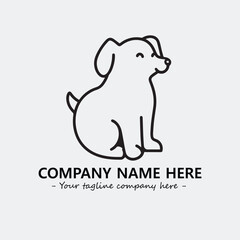 Dog illustration black and white for logo company vector image

