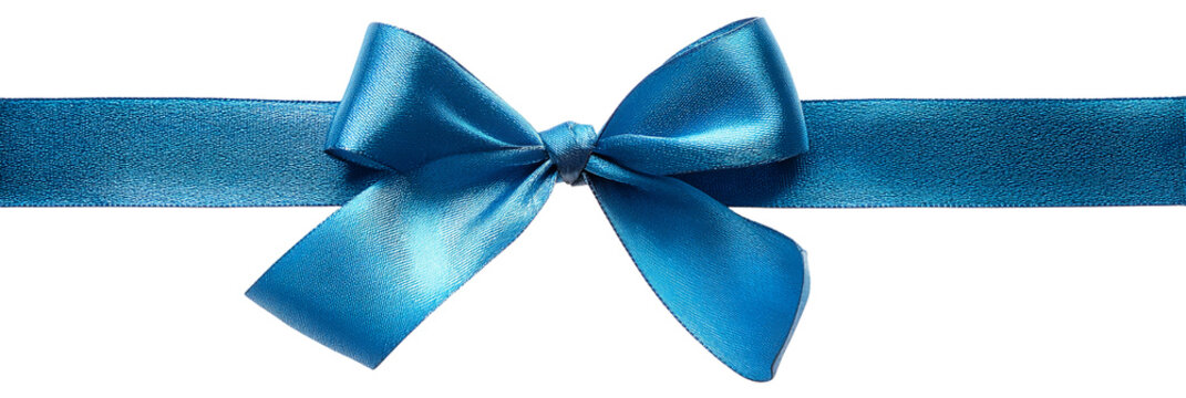  blue bow transparent png, blue gift bow, blue bow ribbon, blue bow present, Realistic holiday decoration , illustration