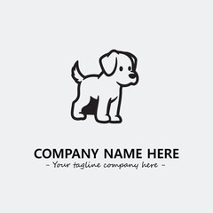 Dog illustration black and white for logo company vector image
