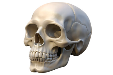 Obraz premium Anatomical Model of a Human Skull - Isolated on transparent background.