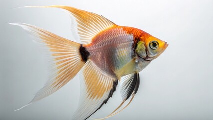 Fototapeta premium Angelfish on studio background 