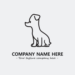 Dog illustration black and white for logo company vector image

