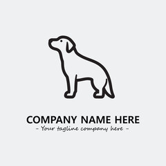 Dog illustration black and white for logo company vector image
