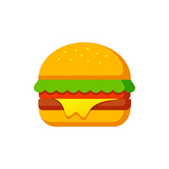 Juicy Cheeseburger with Melted Cheddar on Transparent Background  