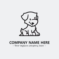 Dog illustration black and white for logo company vector image
