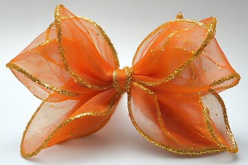 Orange Fabric Bow Close-up