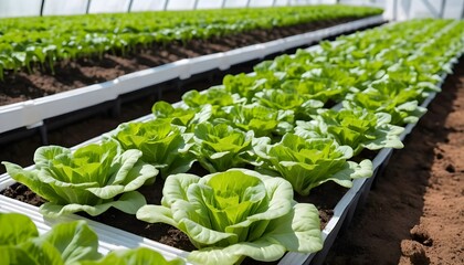Hydroponic Lettuce Growing in Greenhouse
