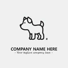 Dog illustration black and white for logo company vector image
