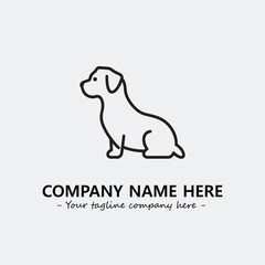 Dog illustration black and white for logo company vector image
