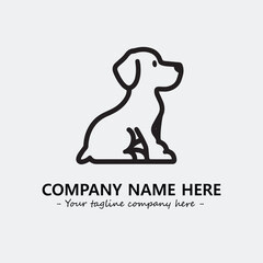 Dog illustration black and white for logo company vector image
