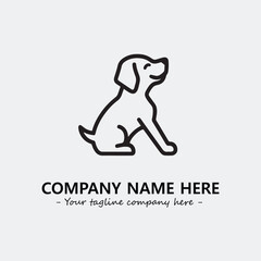 Dog illustration black and white for logo company vector image
