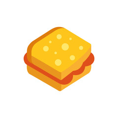 Grilled Cheese Sandwich Buttery Bubbles on Transparent Background  