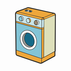 Fototapeta premium machine, laundry, washing, washer, wash, appliance, clean, isolated, white, equipment, clothes, household, housework, vector, illustration, washing machine, icon, front, dryer, technology, object, dom