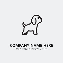 Dog illustration black and white for logo company vector image
