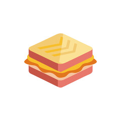 Monte Cristo Sandwich with Powdered Sugar on Transparent Background  