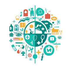 Circular Medical Icons Graphic Design
