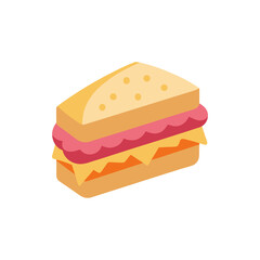 Reuben Sandwich with Sauerkraut on Transparent Background  