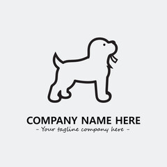 Dog illustration black and white for logo company vector image
