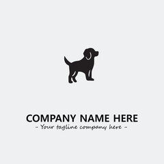 Dog illustration black and white for logo company vector image
