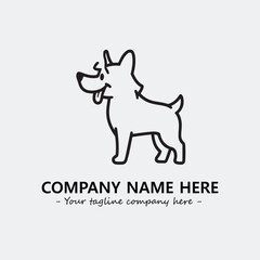 Dog illustration black and white for logo company vector image
