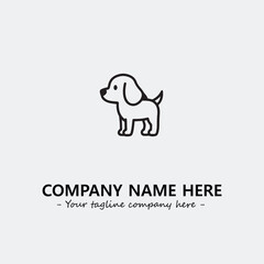 Dog illustration black and white for logo company vector image
