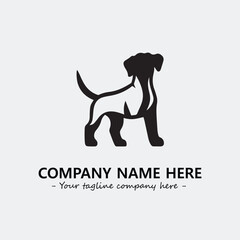 Dog illustration black and white for logo company vector image
