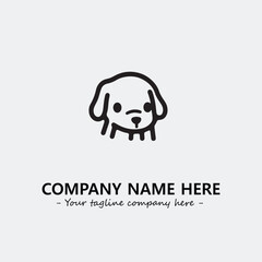Obraz premium Dog illustration black and white for logo company vector image 