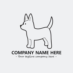 Dog illustration black and white for logo company vector image
