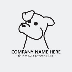 Dog illustration black and white for logo company vector image
