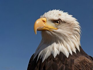 Fototapeta premium Bald Eagle (Haliaeetus leucocephalus) – The national bird of the United States, known for its powerful build, white head, and impressive wingspan. It symbolizes freedom and strength.