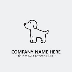 Dog illustration black and white for logo company vector image
