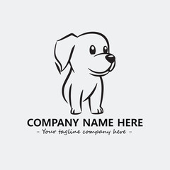 Obraz premium Dog illustration black and white for logo company vector image 