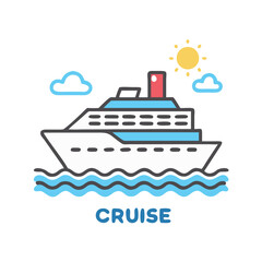 Obraz premium Cruise Ship Representing Sea Travel and Ocean Tourism