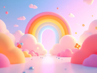 Abstract geometric shape commercial poster creative 3D rendering illustration background