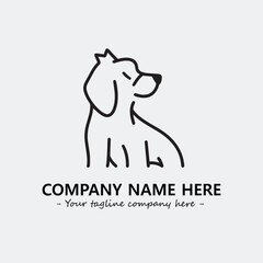 Dog illustration black and white for logo company vector image
