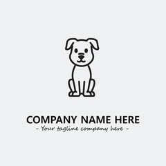 Dog illustration black and white for logo company vector image
