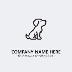 Dog illustration black and white for logo company vector image
