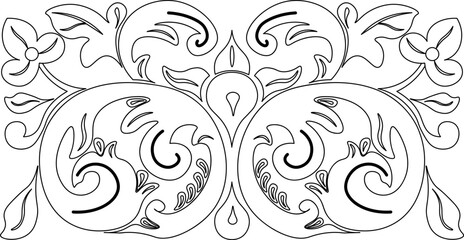 traditional pattern of sumatera. floral pattern. line art pattern