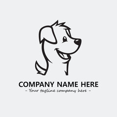 Dog illustration black and white for logo company vector image

