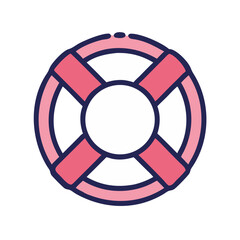 Fototapeta premium Lifesaver Ring Icon Representing Safety Equipment and Emergency Rescue