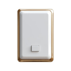 Single White Light Switch isolated on transparent background.