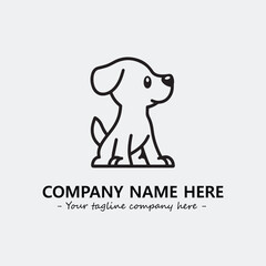Dog illustration black and white for logo company vector image
