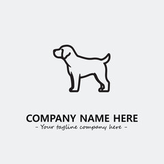 Dog illustration black and white for logo company vector image
