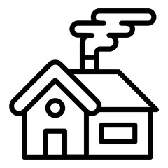 smoke chimney house icon line