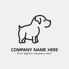 Dog illustration black and white for logo company vector image
