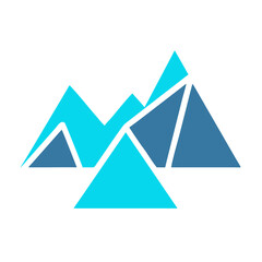 Origami Mountains Icon Representing Nature and Folded Paper Art