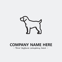 Dog illustration black and white for logo company vector image
